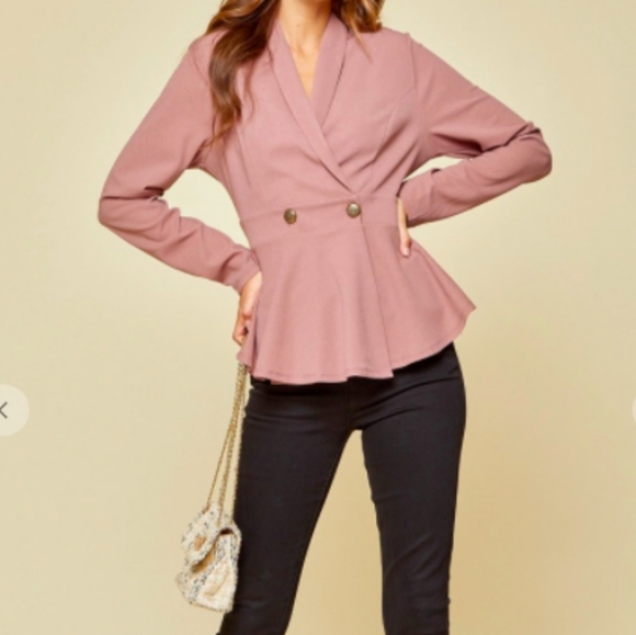 🔥Sale🔥 Andree by Unit 2 button peplum blazer - Picture 1 of 4